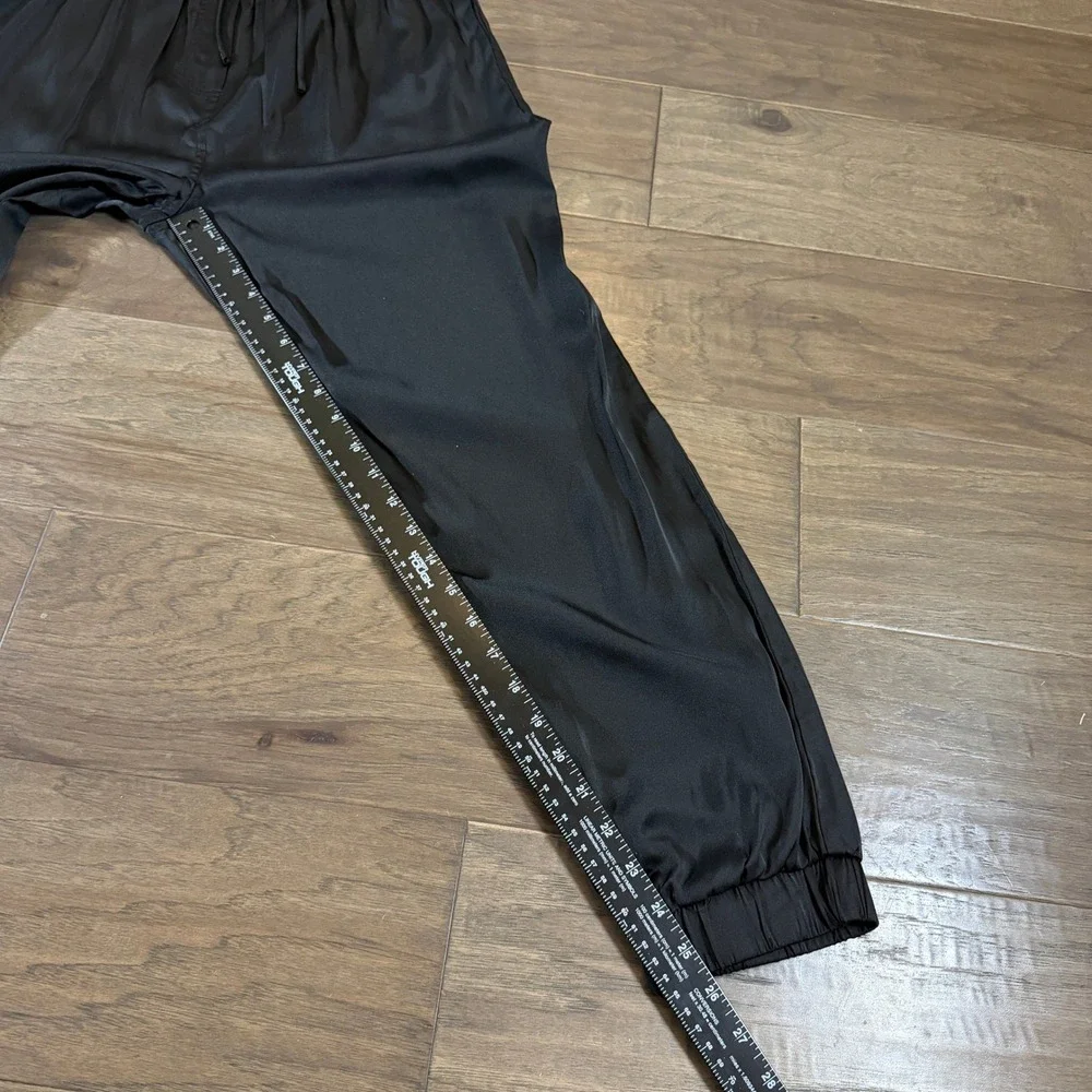 Talulah Black Satin‎ Drawstring Jogger Pants S18319 Womens Large